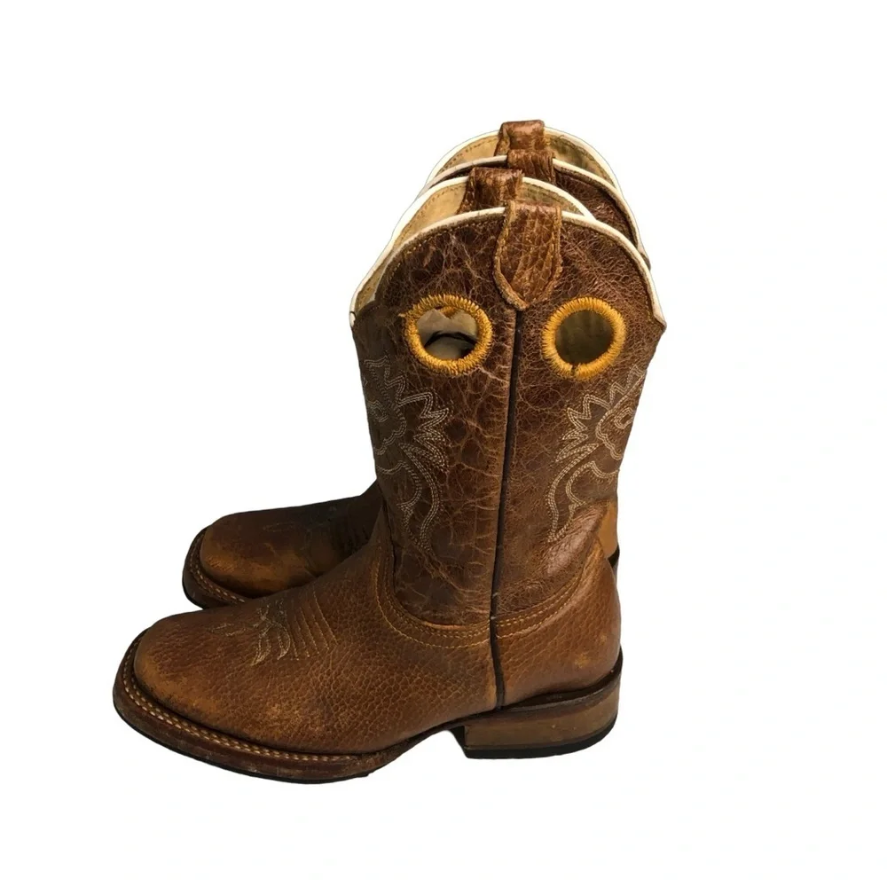 Veronica Palomino Castro kids size 13 western leather boots/035-20 2887/ brown
